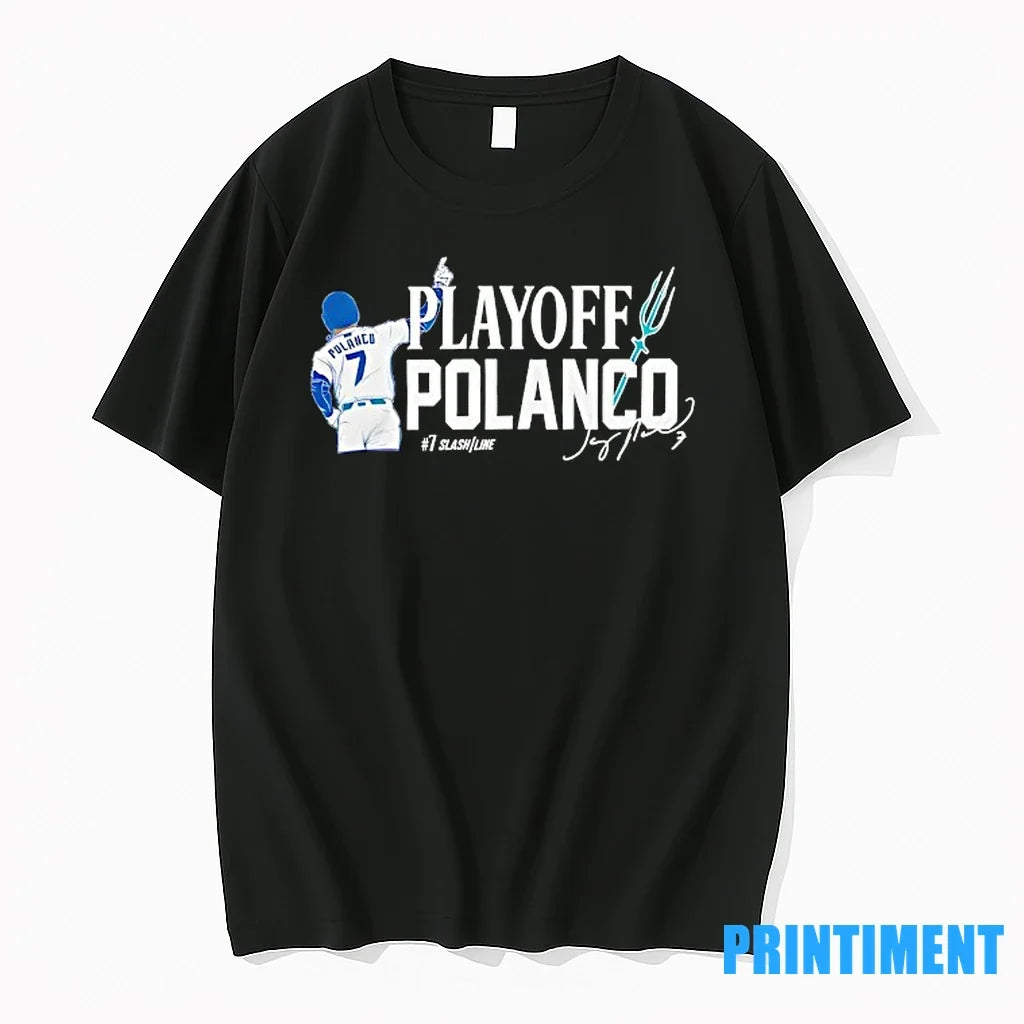 Playoff Jorge Polanco Seattle Mariners Signature - Adult & Kids T-Shirts, Sweatshirts & Hoodies apparel design preview 1