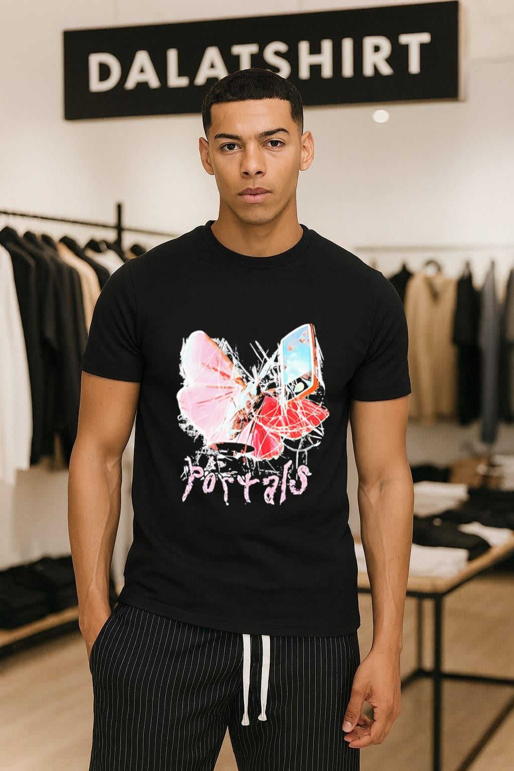 Portals Melanie Martinez Pink Butterfly Abstract - Adult & Kids T-Shirts, Sweatshirts & Hoodies apparel design preview 1