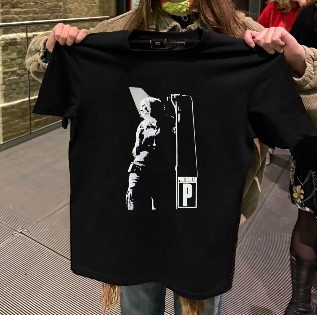 Portishead singer Beth Gibbons silhouette monochrome - Adult & Kids T-Shirts, Sweatshirts & Hoodies apparel design preview 2
