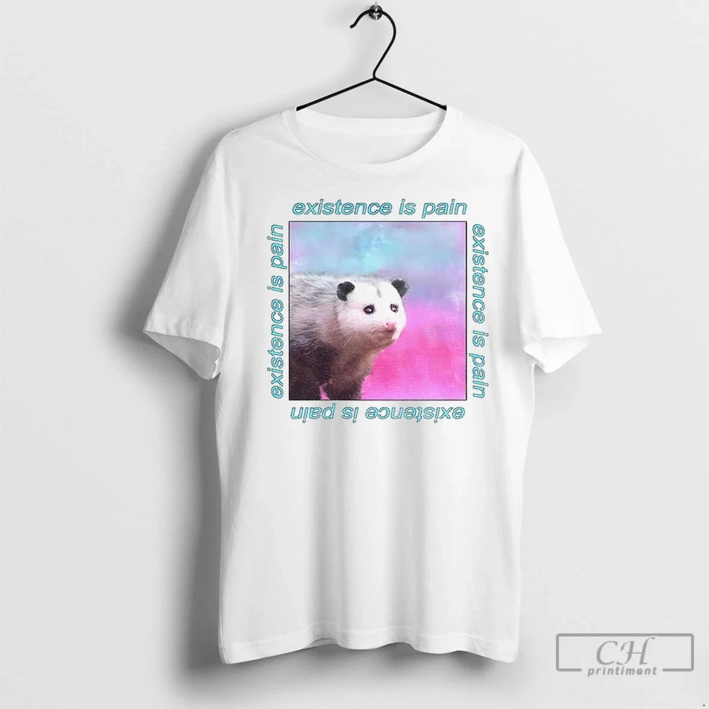 Possum Existence Is Pain Repeat Vintage - Adult & Kids T-Shirts, Sweatshirts & Hoodies apparel design preview 1