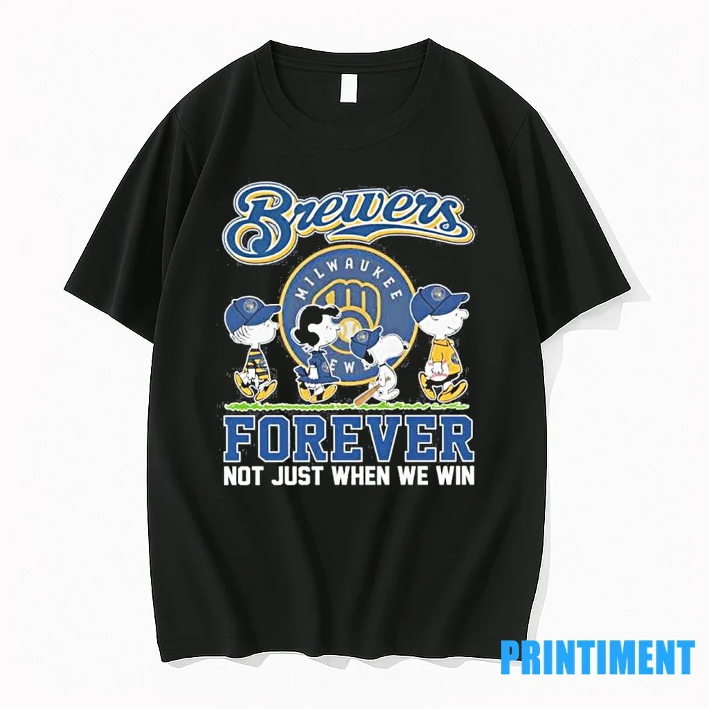 Postseason The Peanuts X Milwaukee Brewers Forever - Adult & Kids T-Shirts, Sweatshirts & Hoodies apparel design preview 1