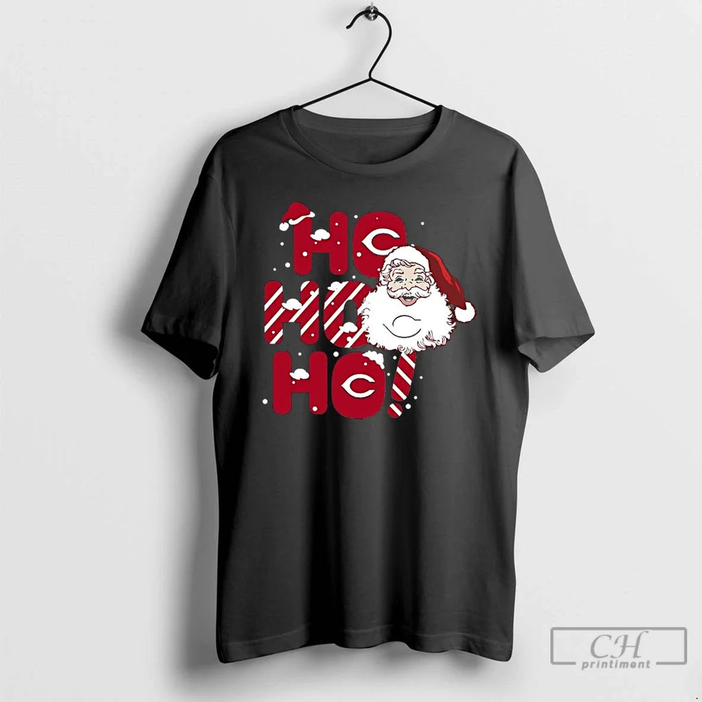 Premium 2025 Cincinnati Reds Christmas Santa Ho - Adult & Kids T-Shirts, Sweatshirts & Hoodies apparel design preview 1