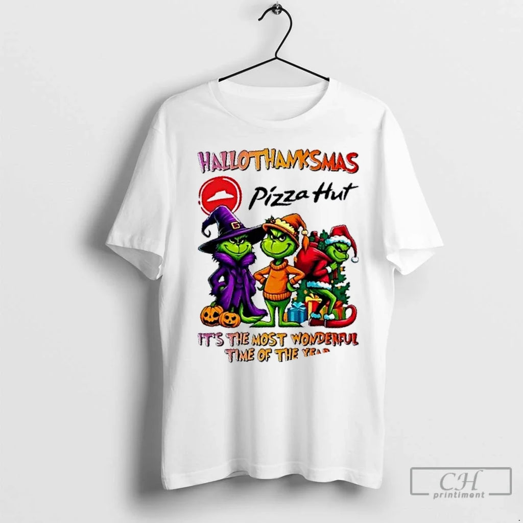 Premium 2025 Grinch X Pizza Hut Its The Most - Adult & Kids T-Shirts, Sweatshirts & Hoodies apparel design preview 1