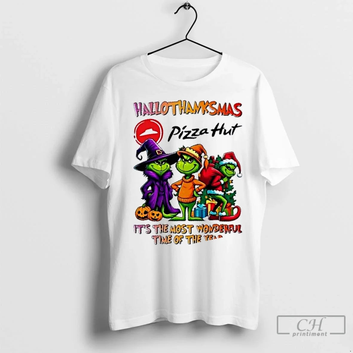 Premium 2025 Grinch X Pizza Hut Its The Most - Adult & Kids T-Shirts, Sweatshirts & Hoodies apparel design preview 1