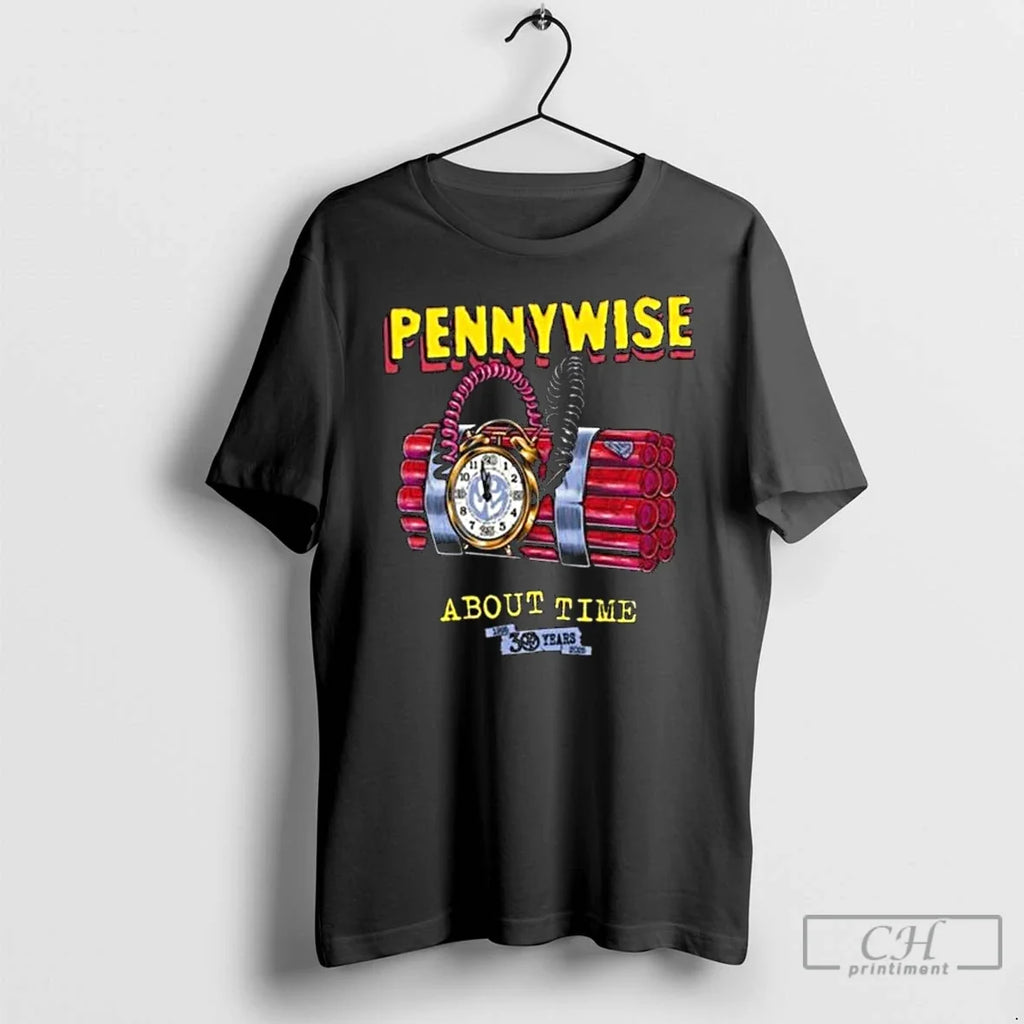 Premium 2025 Pennywise About Time 30yr Anniversary - Adult & Kids T-Shirts, Sweatshirts & Hoodies apparel design preview 1