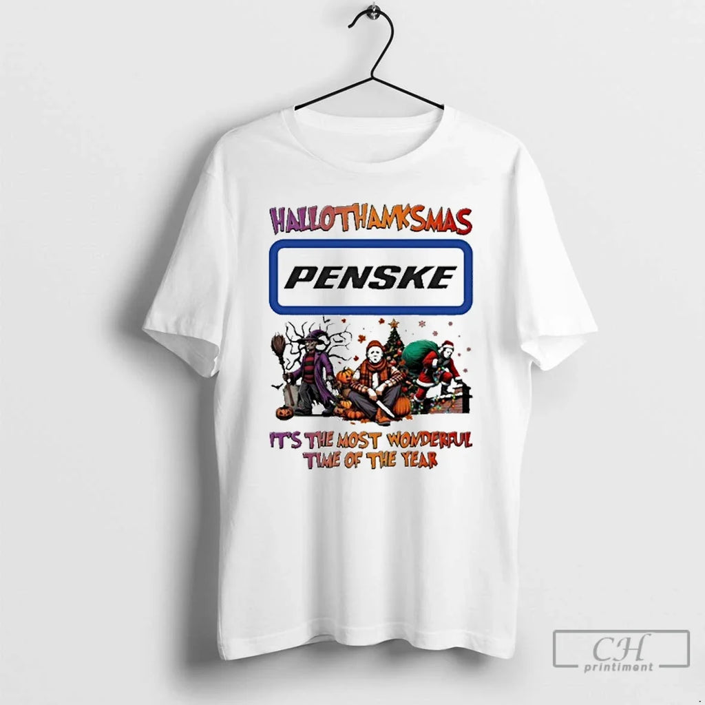 Premium 2025 Penske Logo Hallothanksmas Horror Film - Adult & Kids T-Shirts, Sweatshirts & Hoodies apparel design preview 1