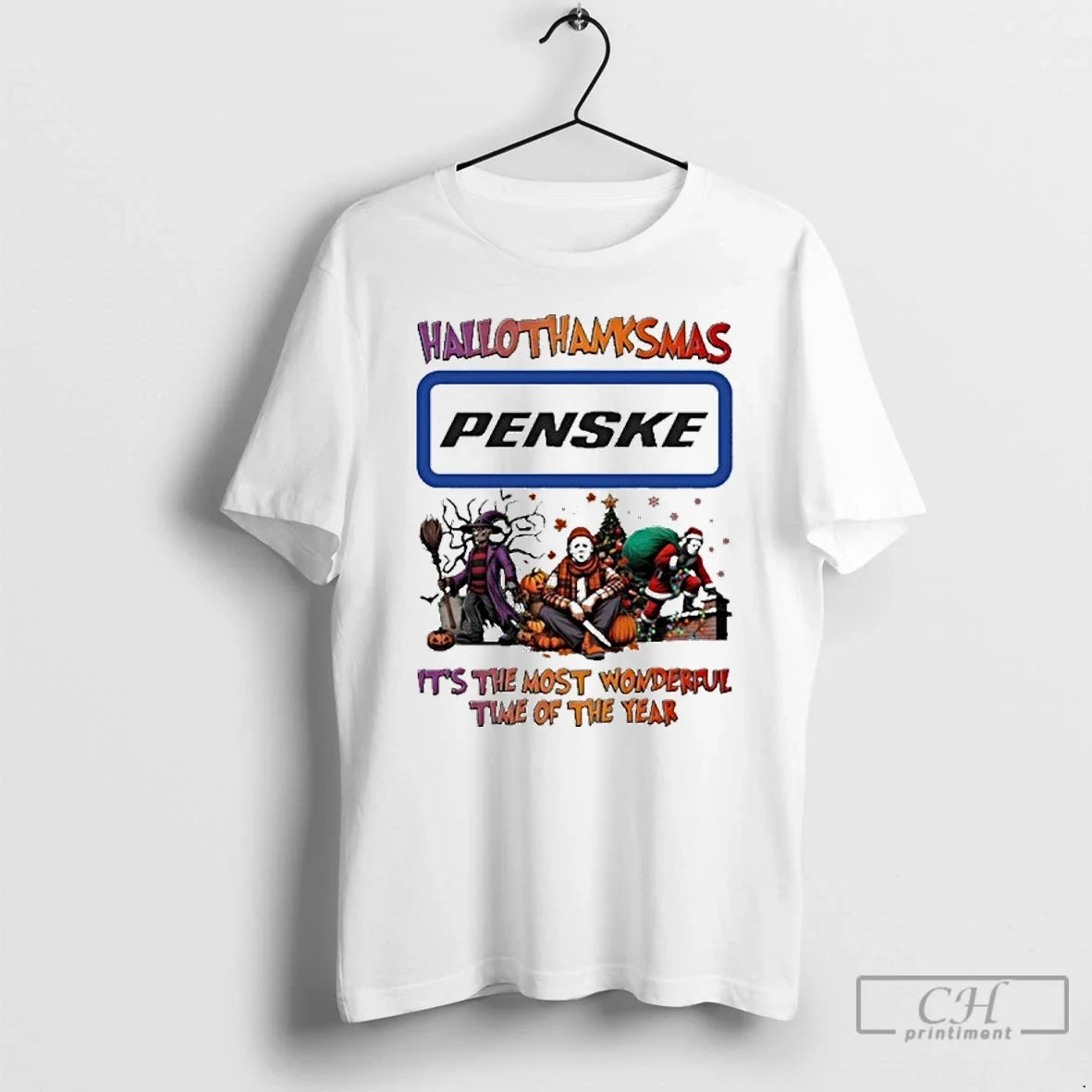 Premium 2025 Penske Logo Hallothanksmas Horror Film - Adult & Kids T-Shirts, Sweatshirts & Hoodies apparel design preview 1
