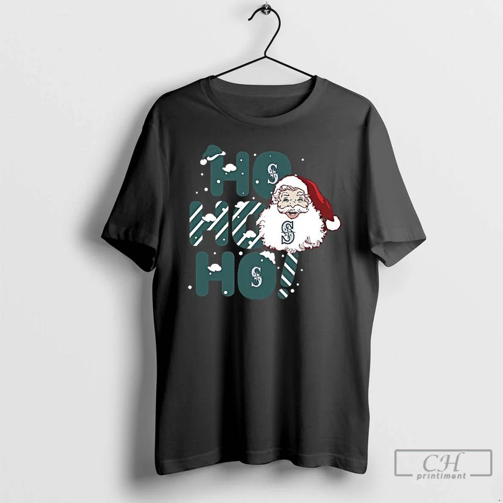 Premium 2025 Seattle Mariners Christmas Santa Ho - Adult & Kids T-Shirts, Sweatshirts & Hoodies apparel design preview 1