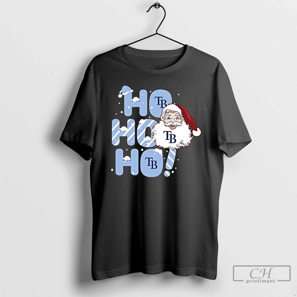 Premium 2025 Tampa Bay Rays Christmas Santa Ho - Adult & Kids T-Shirts, Sweatshirts & Hoodies apparel design preview 1