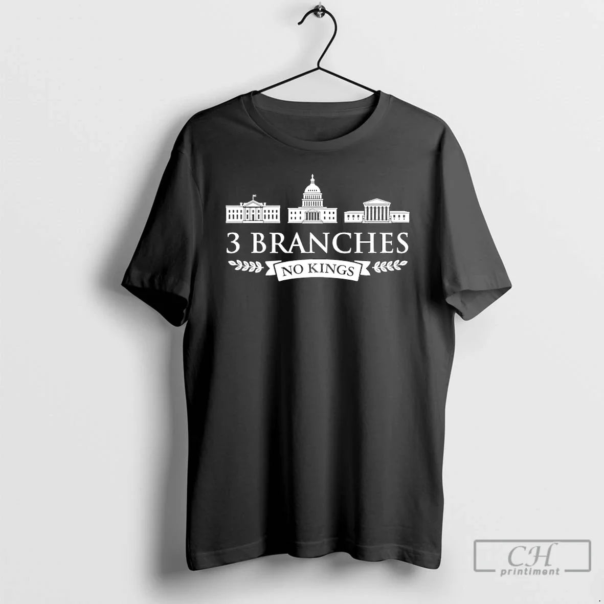 Premium 3 Branches No Kings - Adult & Kids T-Shirts, Sweatshirts & Hoodies apparel design preview 1