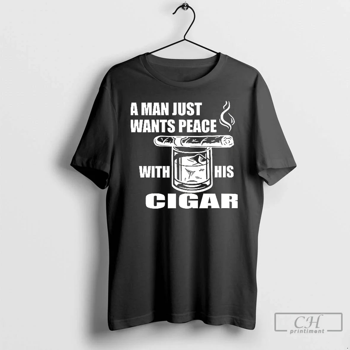 Premium A Man Just Want Peace With His Cigar Ceramic - Adult & Kids T-Shirts, Sweatshirts & Hoodies apparel design preview 1