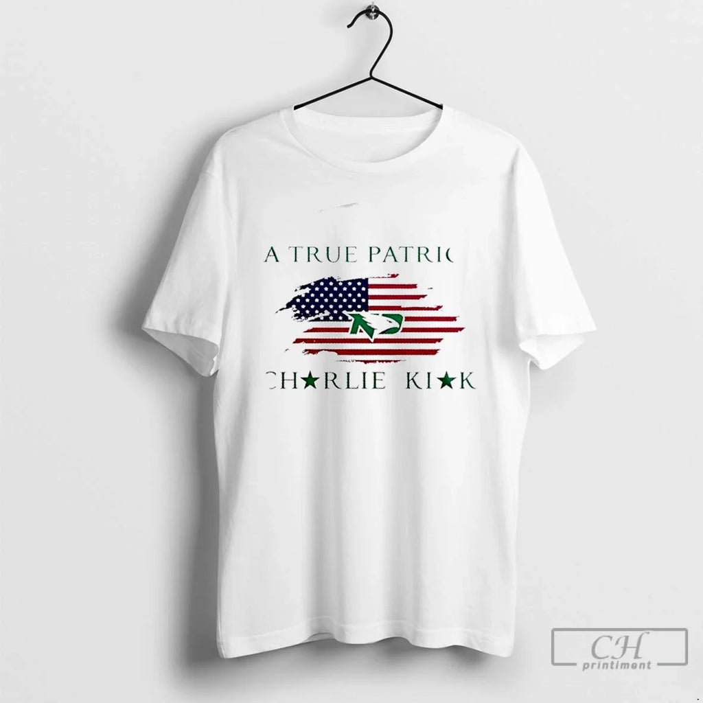 Premium A True Patriot Charlie Kirk X North Dakota 2 - Adult & Kids T-Shirts, Sweatshirts & Hoodies apparel design preview 1