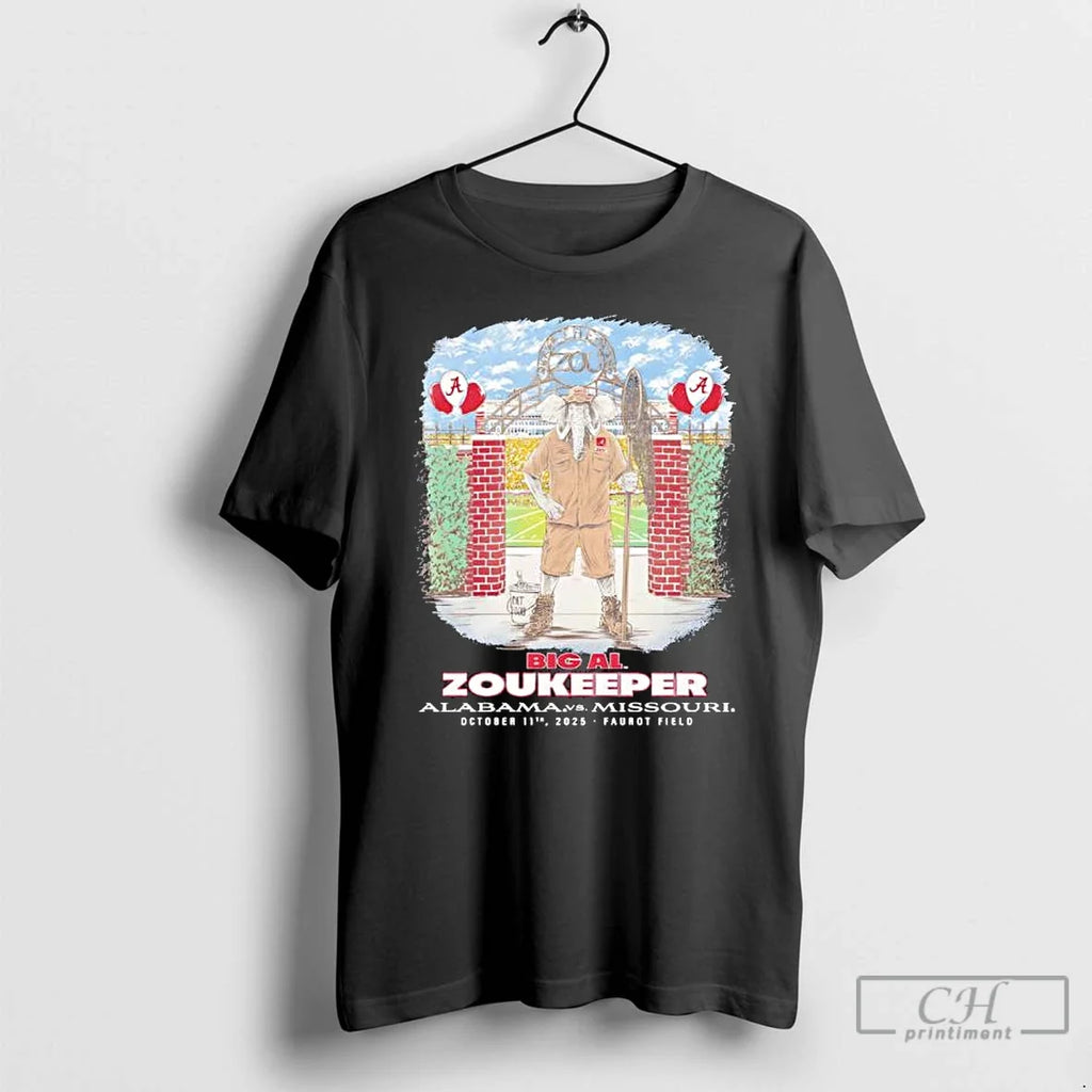 Premium Alabama Vs Missouri 2025 Big Al Zookeeper - Adult & Kids T-Shirts, Sweatshirts & Hoodies apparel design preview 1