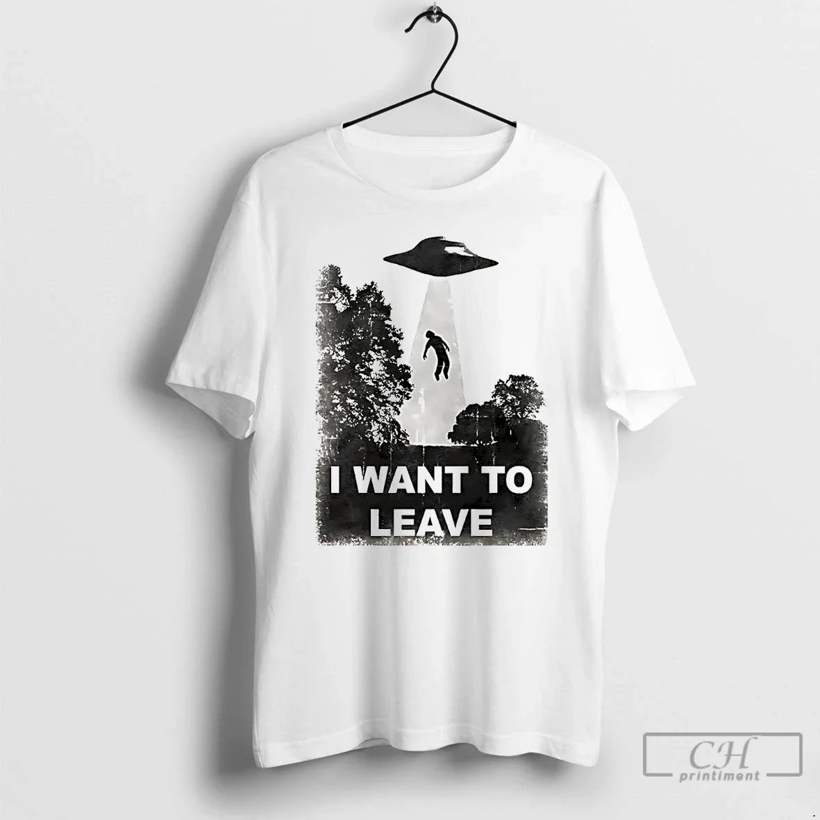 Premium Alien Abduction I Want To Leave - Adult & Kids T-Shirts, Sweatshirts & Hoodies apparel design preview 1