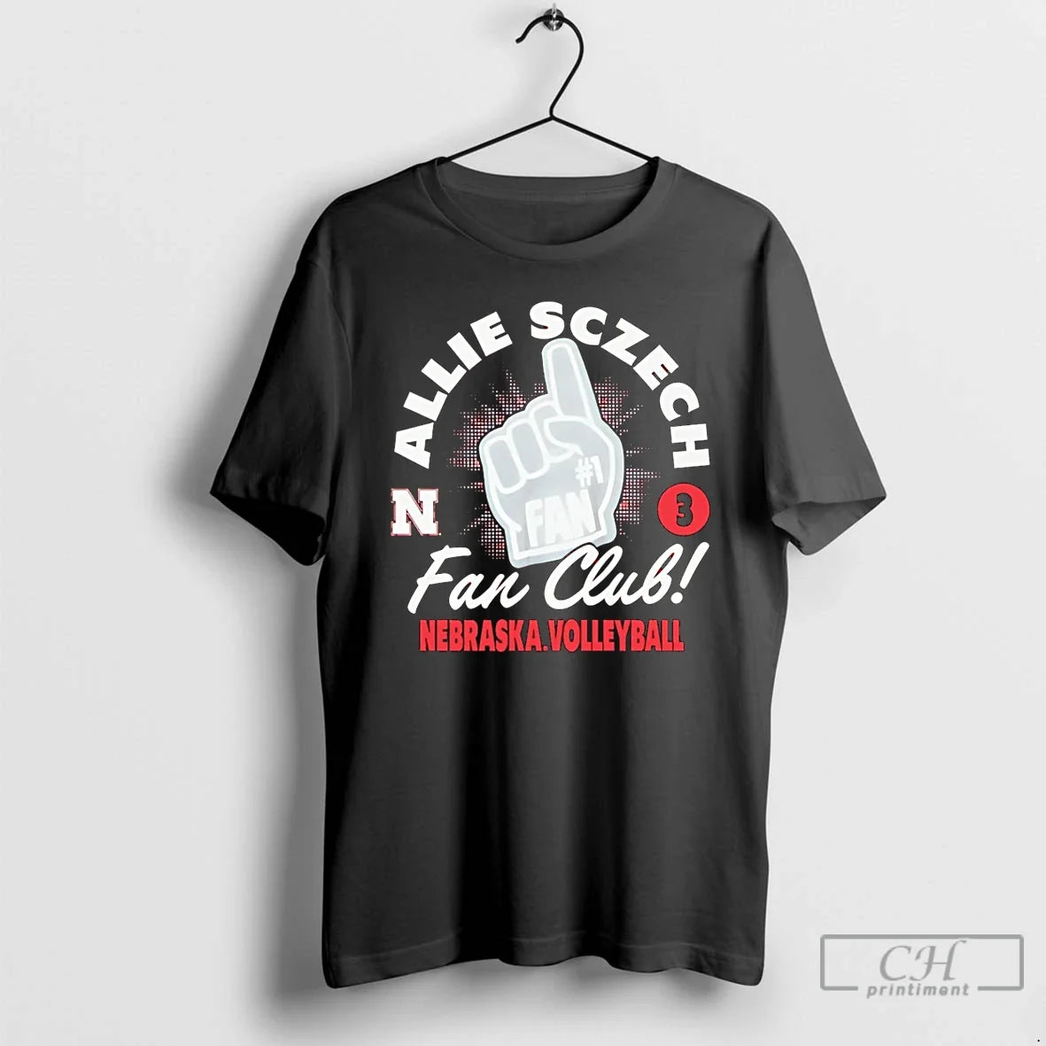 Premium Allie Sczech Fan Club Nebraska Volleyball - Adult & Kids T-Shirts, Sweatshirts & Hoodies apparel design preview 1