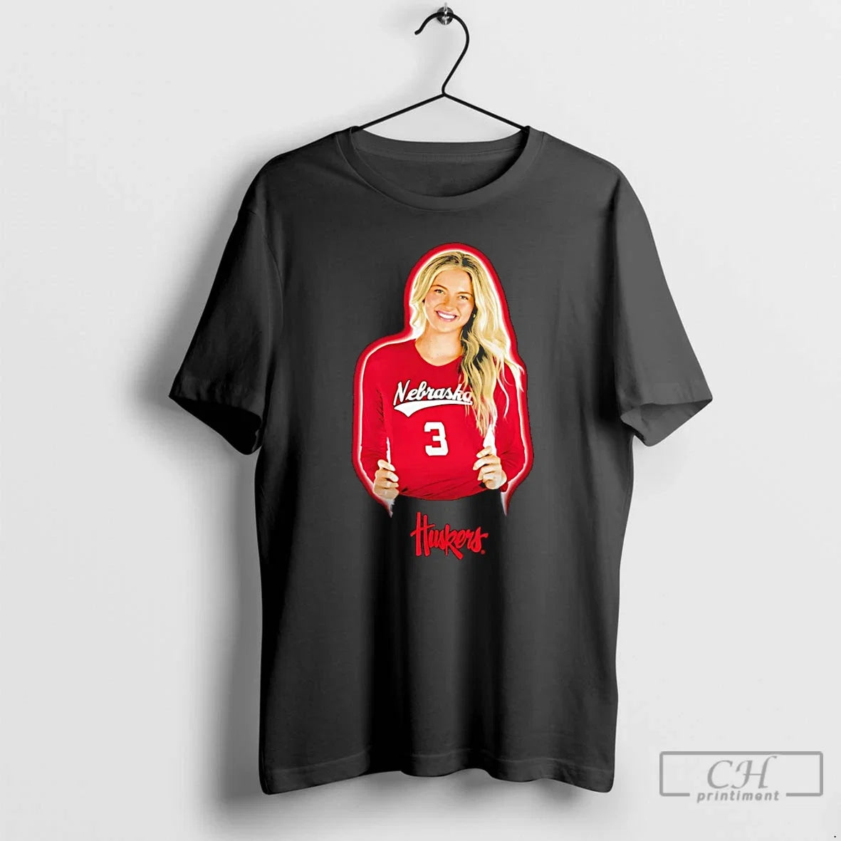 Premium Allie Sczech Nebraska Volleyball Portrait - Adult & Kids T-Shirts, Sweatshirts & Hoodies apparel design preview 1