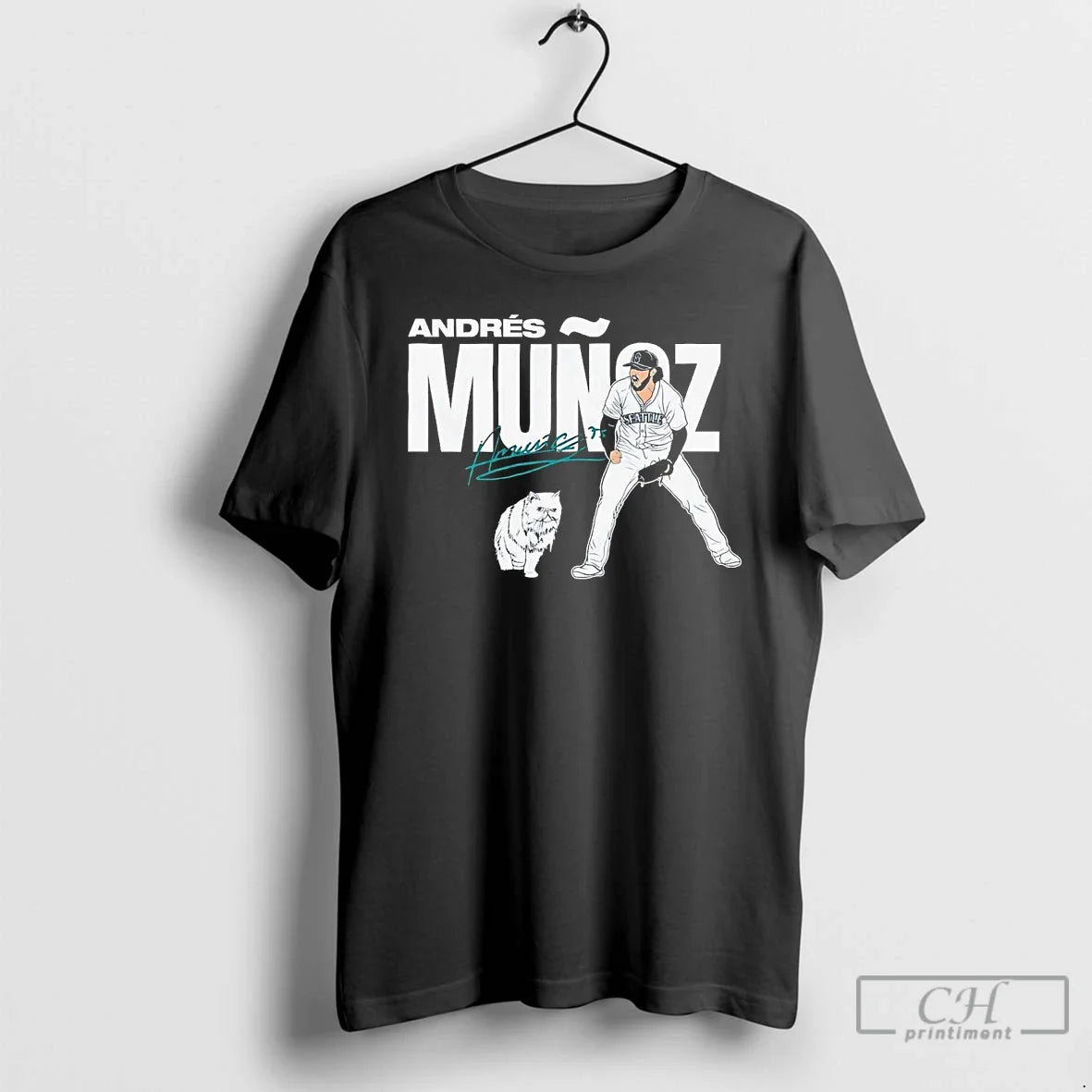 Premium Andres Munoz Shout Grumpy Cat Signature - Adult & Kids T-Shirts, Sweatshirts & Hoodies apparel design preview 1