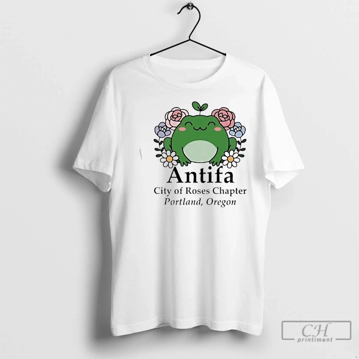Premium Antifa Frog Protest Portland City Of Roses - Adult & Kids T-Shirts, Sweatshirts & Hoodies apparel design preview 1