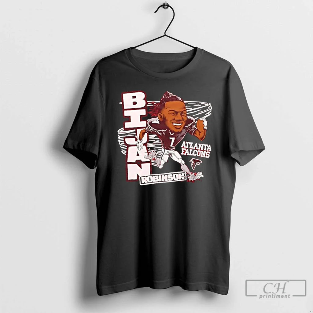 Premium Atlanta Falcons Bijan Robinson Football - Adult & Kids T-Shirts, Sweatshirts & Hoodies apparel design preview 1