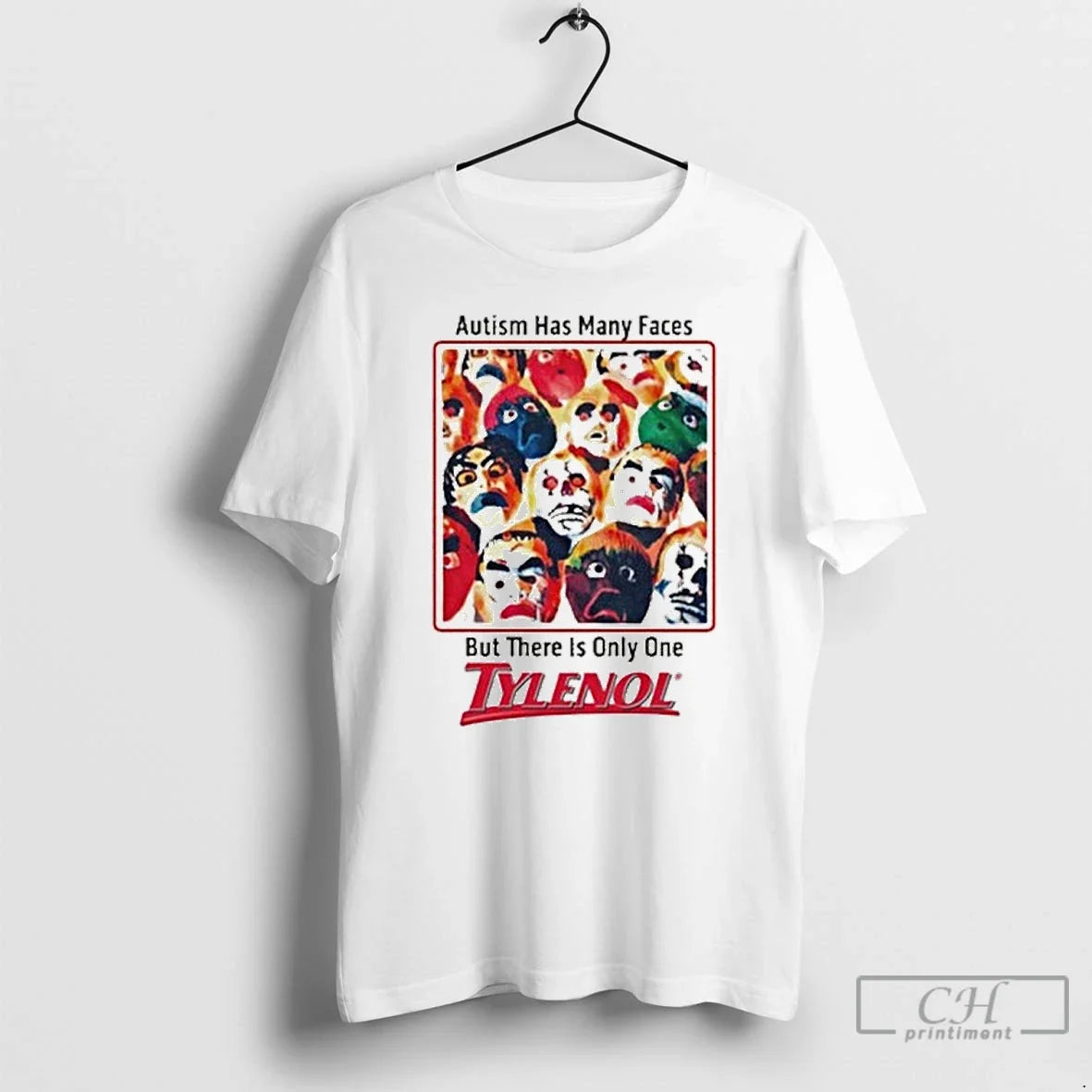 Premium Autism Has Many Faces But There Is Only One - Adult & Kids T-Shirts, Sweatshirts & Hoodies apparel design preview 1