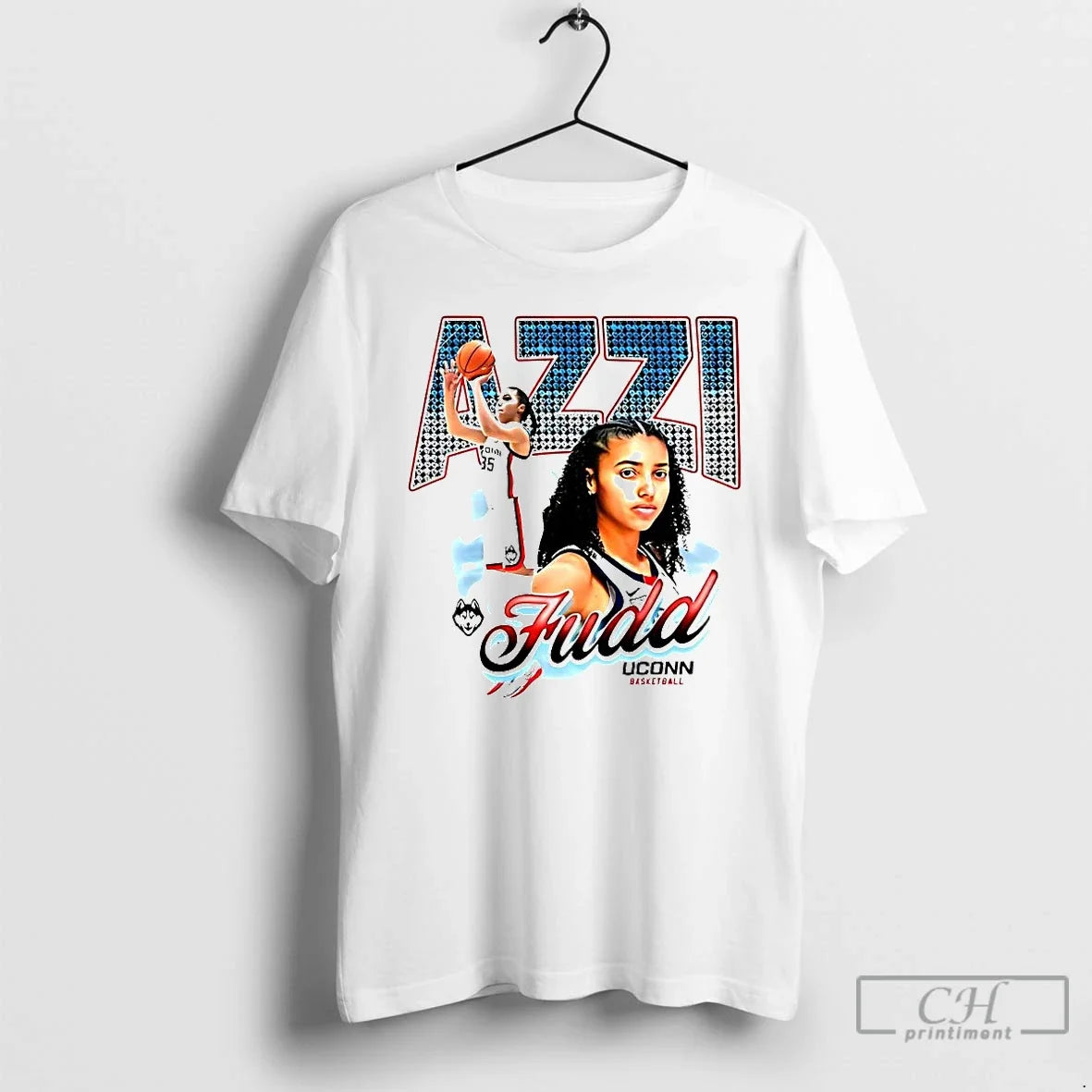 Premium Azzi Fudd Uconn Basketball Graphic - Adult & Kids T-Shirts, Sweatshirts & Hoodies apparel design preview 1
