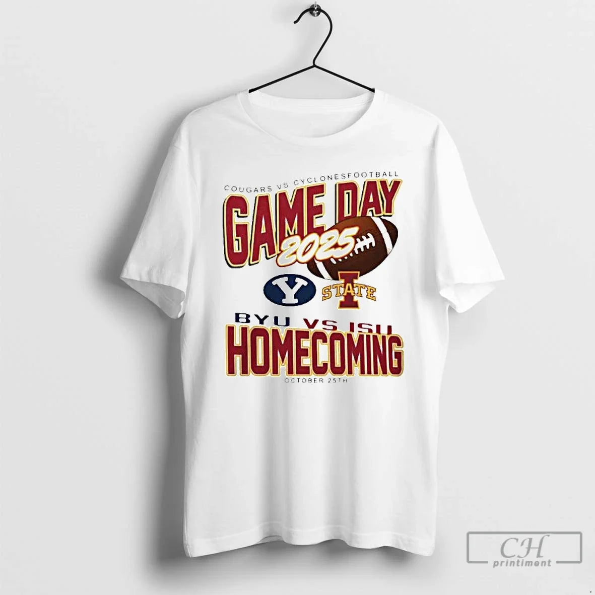 Premium Byu Cougars Vs Iowa State Cyclones 2025 - Adult & Kids T-Shirts, Sweatshirts & Hoodies apparel design preview 1