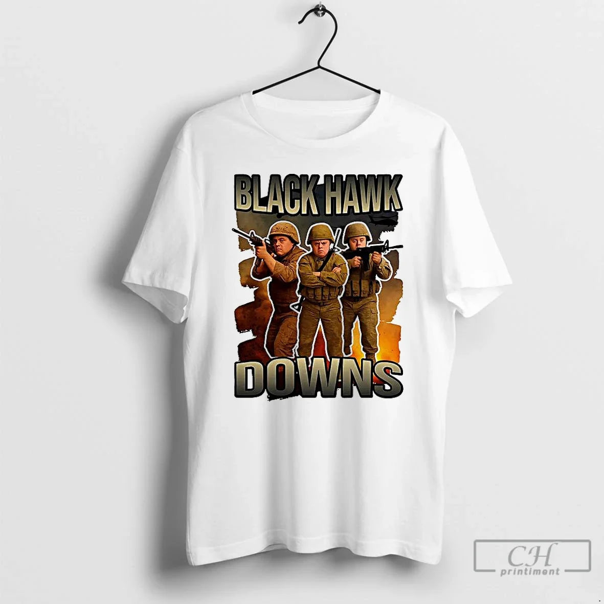 Premium Back Hawks Downs Syndrome Parody Meme - Adult & Kids T-Shirts, Sweatshirts & Hoodies apparel design preview 1