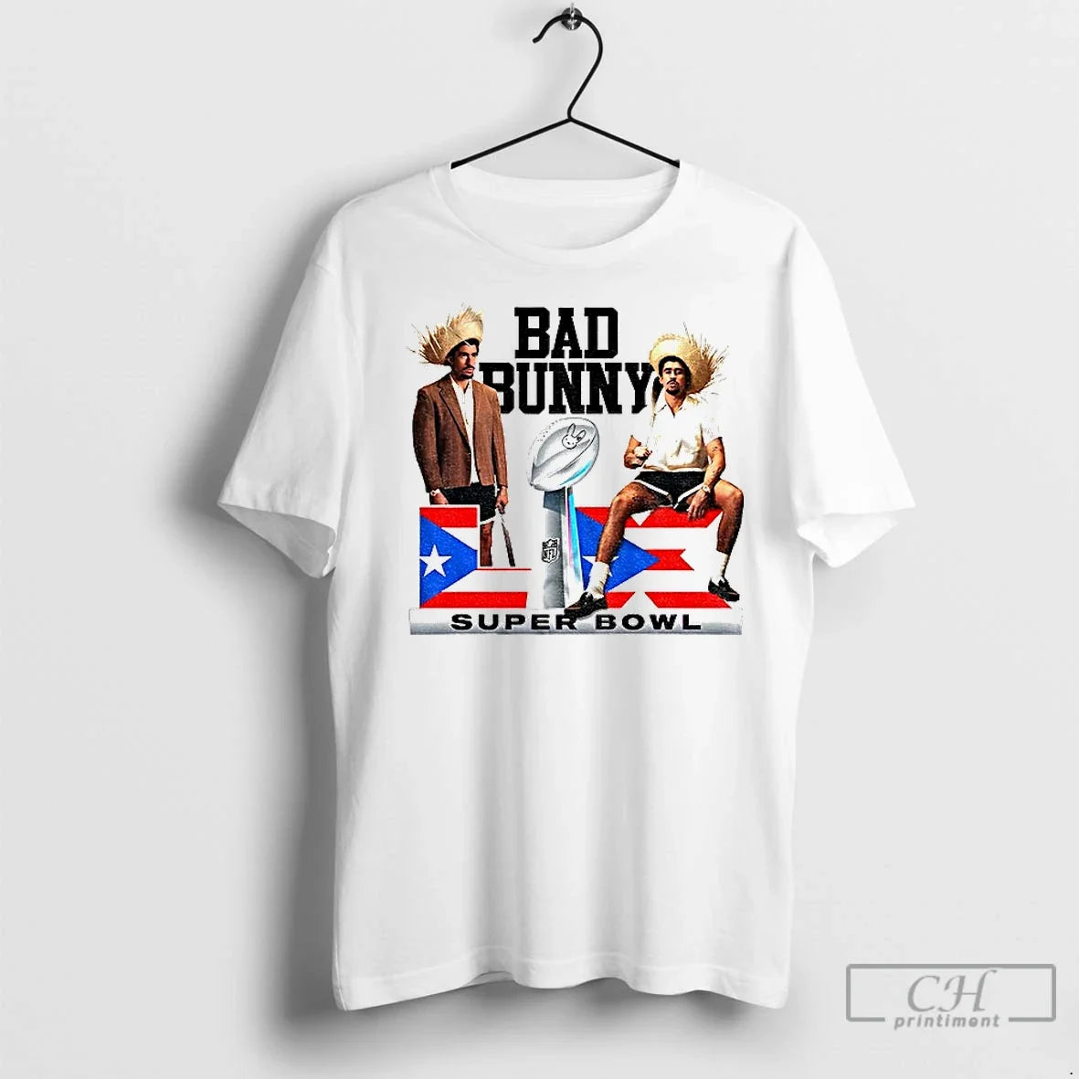 Premium Bad Bunny Here For The Benito Bowl Superbowl - Adult & Kids T-Shirts, Sweatshirts & Hoodies apparel design preview 1