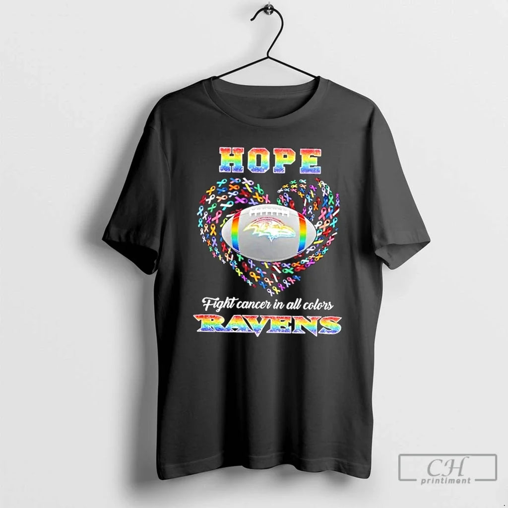 Premium Baltimore Ravens Football Hope Fight Cancer - Adult & Kids T-Shirts, Sweatshirts & Hoodies apparel design preview 1