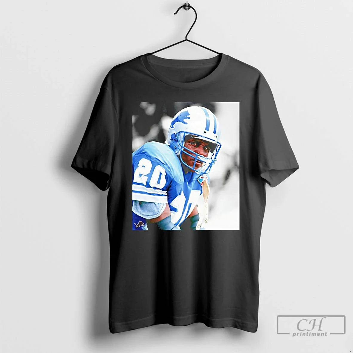 Premium Barry Sanders Detroit Lions Portrait - Adult & Kids T-Shirts, Sweatshirts & Hoodies apparel design preview 1