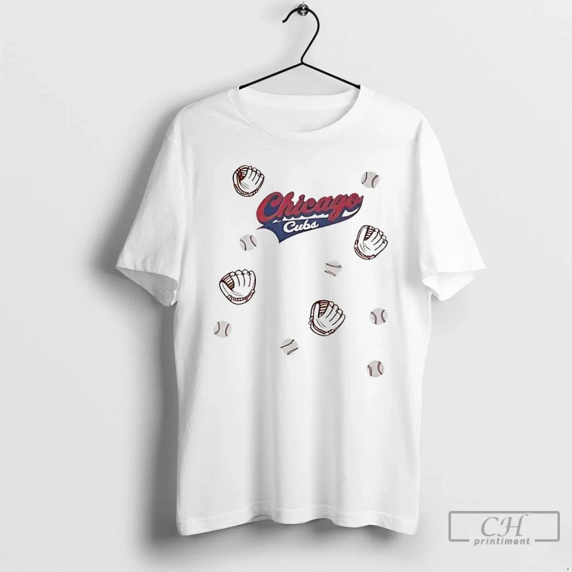 Premium Baseball Glove Chicago Cubs Ornaments - Adult & Kids T-Shirts, Sweatshirts & Hoodies apparel design preview 1