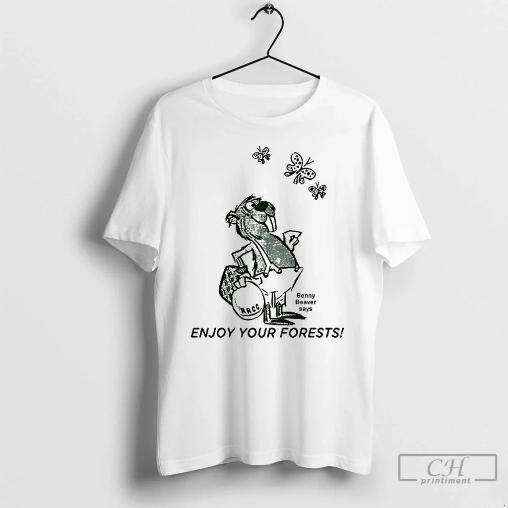 Premium Benny Beaver Says Enjoy Your Forests - Adult & Kids T-Shirts, Sweatshirts & Hoodies apparel design preview 1