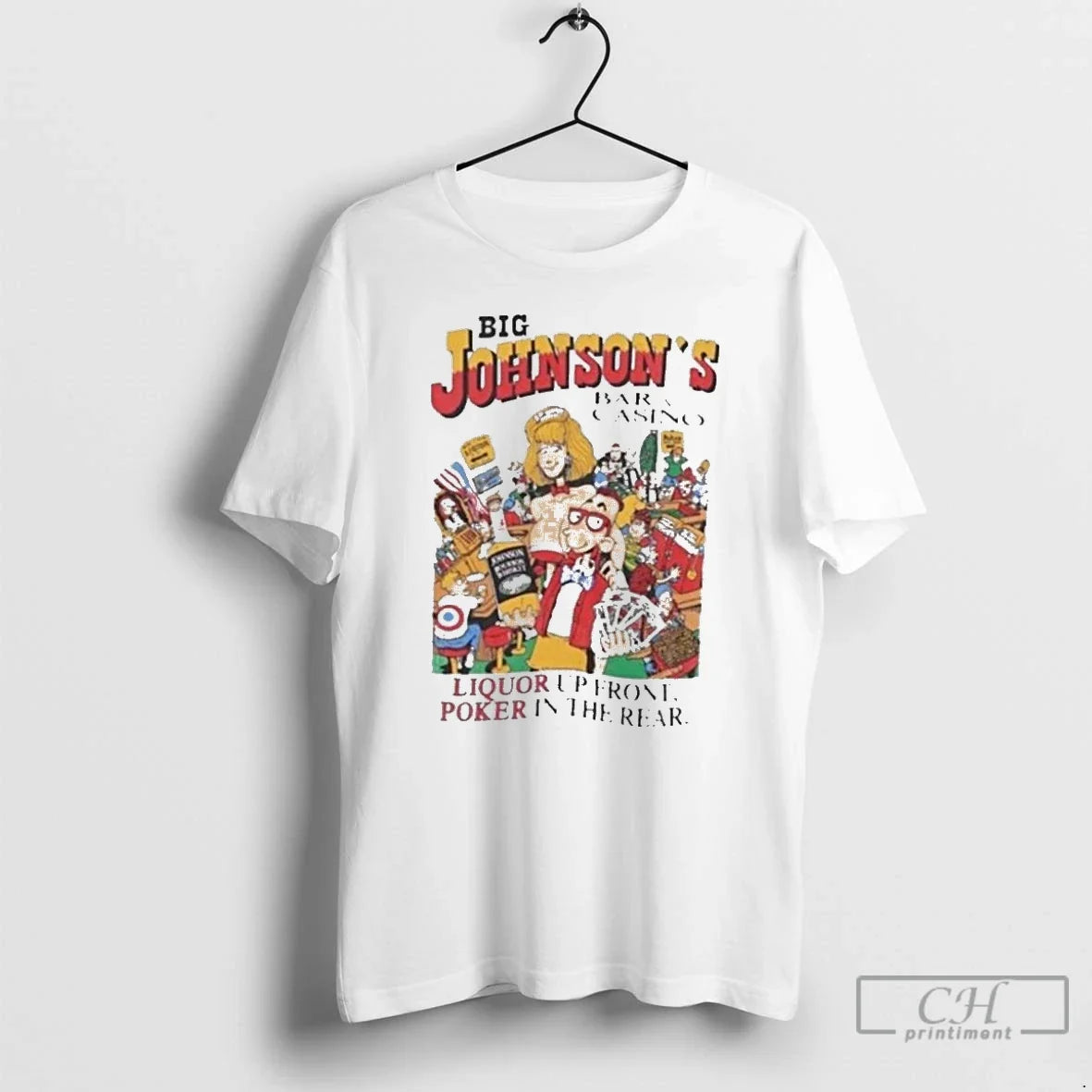 Premium Big Johnson Bar Casino Liquor Up Front Poker - Adult & Kids T-Shirts, Sweatshirts & Hoodies apparel design preview 1