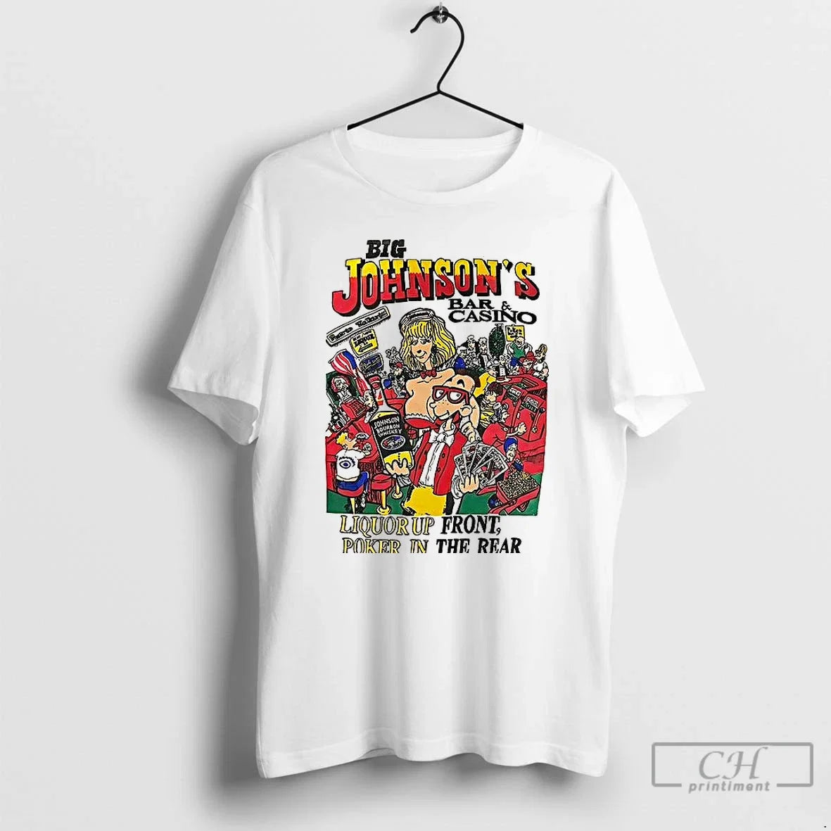 Premium Big Johnsons Bar And Casino Liquor Up Front - Adult & Kids T-Shirts, Sweatshirts & Hoodies apparel design preview 1