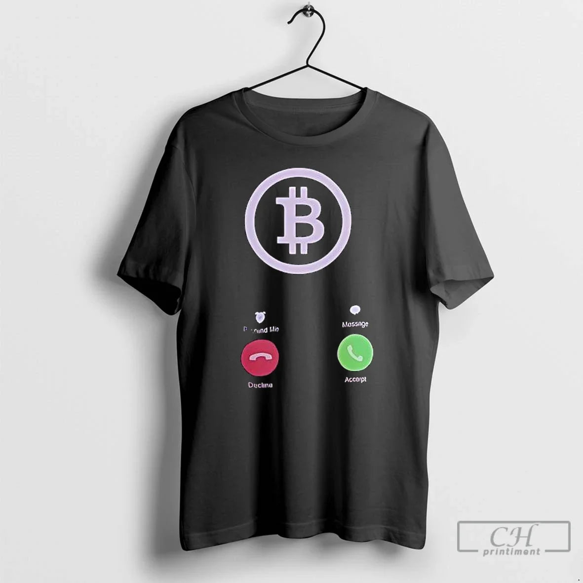 Premium Bitcoin Logo Call Remind Me Message Decline - Adult & Kids T-Shirts, Sweatshirts & Hoodies apparel design preview 1