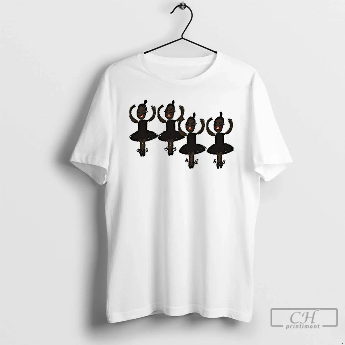 Premium Black Ballerina Art Dance Illustration - Adult & Kids T-Shirts, Sweatshirts & Hoodies apparel design preview 1