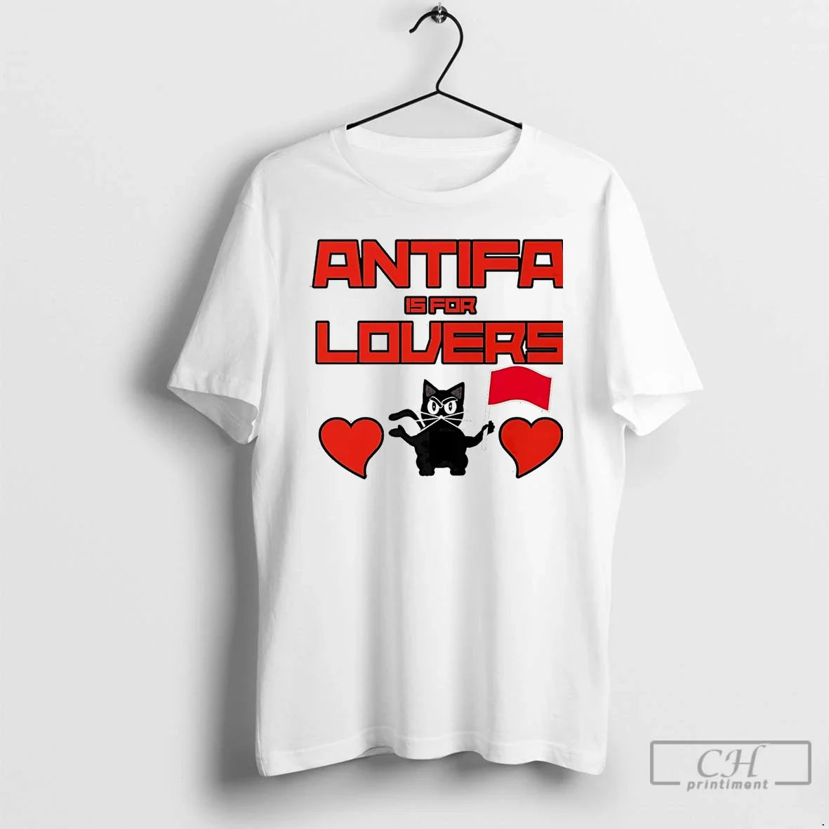Premium Black Cat Antifa Is For Lovers Dark - Adult & Kids T-Shirts, Sweatshirts & Hoodies apparel design preview 1