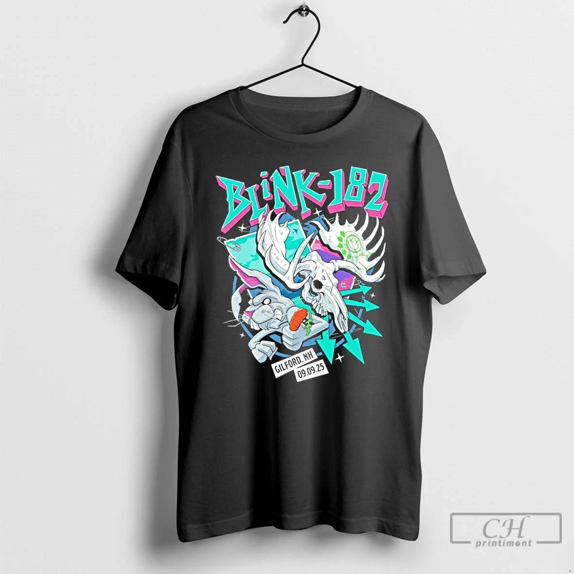 Premium Blink 182 Tour Gilford Nh September 9 2025 - Adult & Kids T-Shirts, Sweatshirts & Hoodies apparel design preview 1