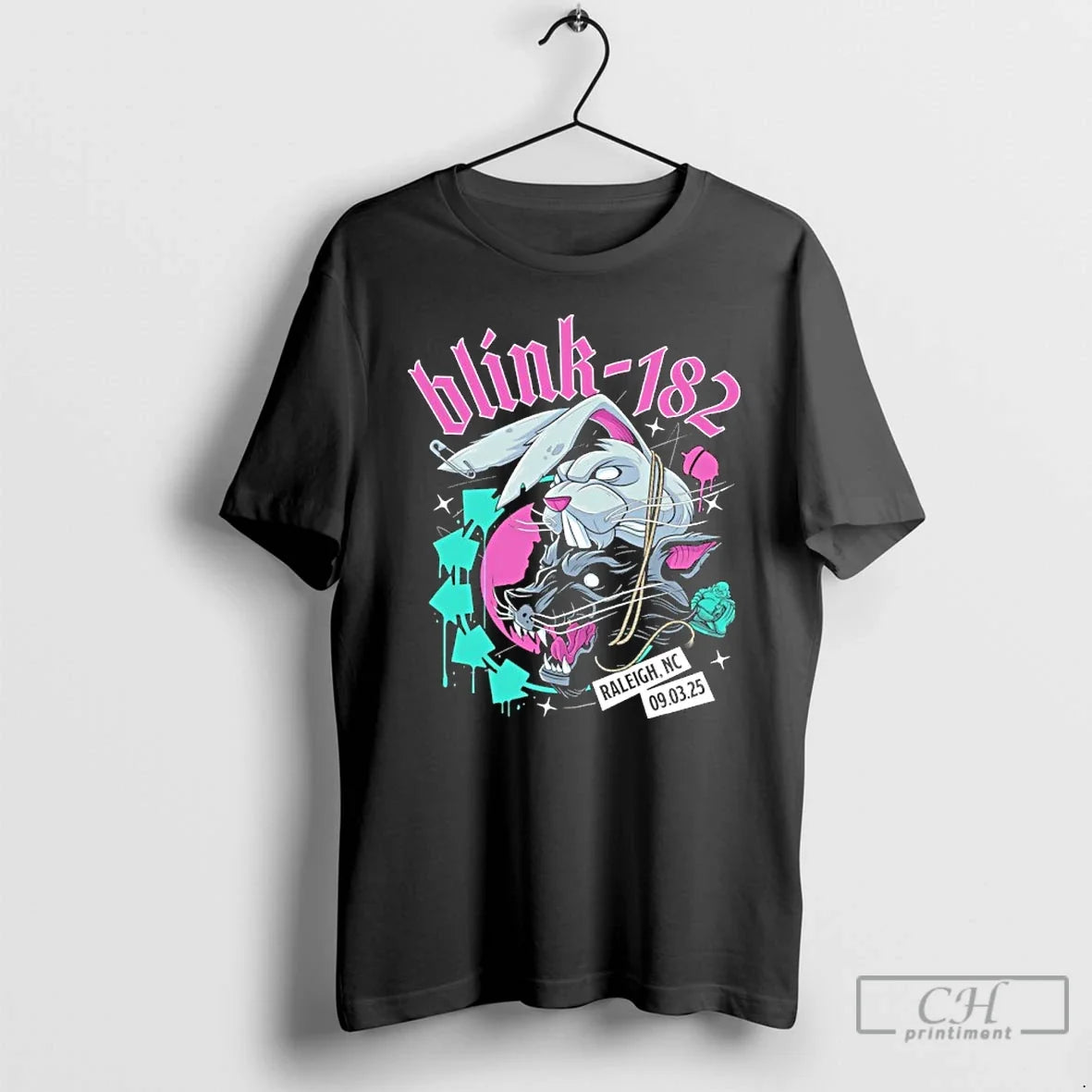 Premium Blink 182 Tour Raleigh Nc September 3 2025 - Adult & Kids T-Shirts, Sweatshirts & Hoodies apparel design preview 1