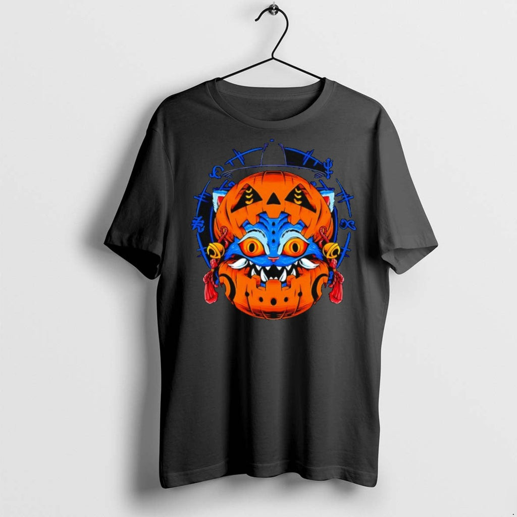 Premium Blue Tiger Derpy Inside Pumpkin Halloween - Adult & Kids T-Shirts, Sweatshirts & Hoodies apparel design preview 1
