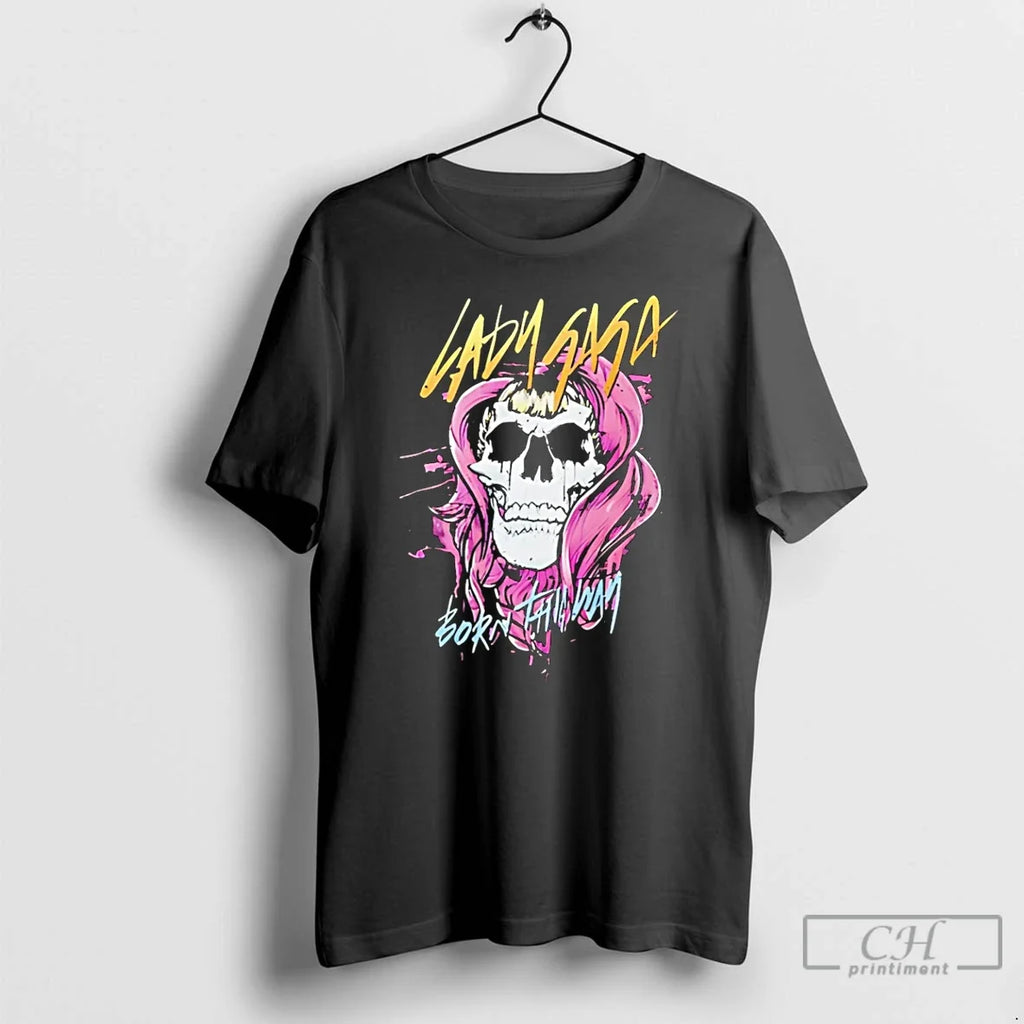 Premium Born This Way Lady Gaga Skull Graphic - Adult & Kids T-Shirts, Sweatshirts & Hoodies apparel design preview 1