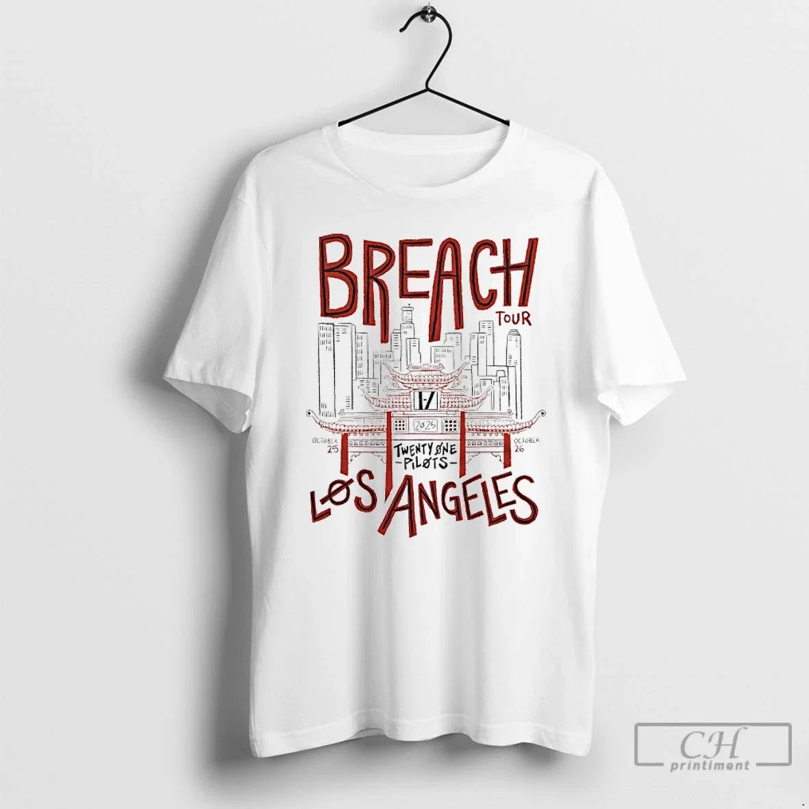Premium Breach Tour Los Angeles Twenty One Pilots - Adult & Kids T-Shirts, Sweatshirts & Hoodies apparel design preview 1