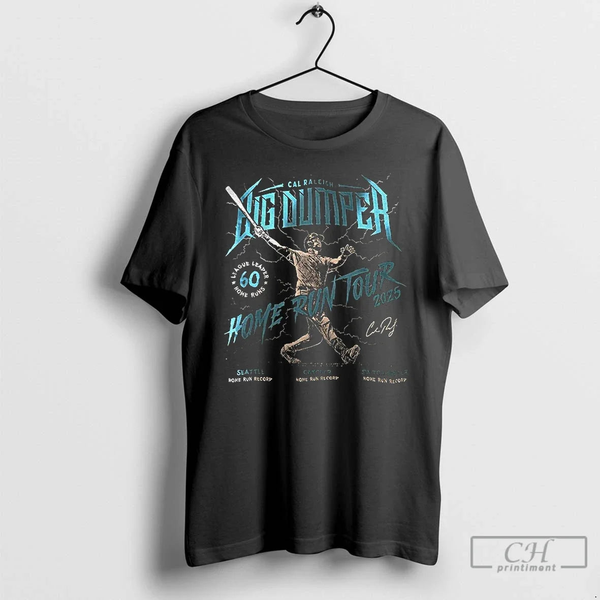 Premium Cal Raleigh Seattle Mariners Home Run Tour - Adult & Kids T-Shirts, Sweatshirts & Hoodies apparel design preview 1