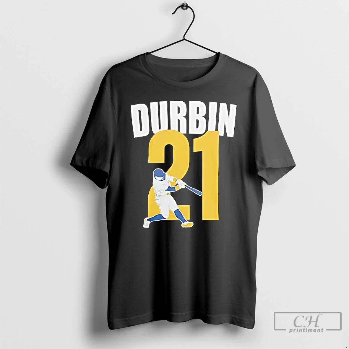 Premium Caleb Durbin 21 Milwaukee Brewers Baseball - Adult & Kids T-Shirts, Sweatshirts & Hoodies apparel design preview 1