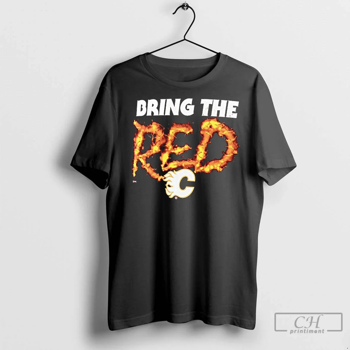 Premium Calgary Flames Hockey Bring The Red - Adult & Kids T-Shirts, Sweatshirts & Hoodies apparel design preview 1