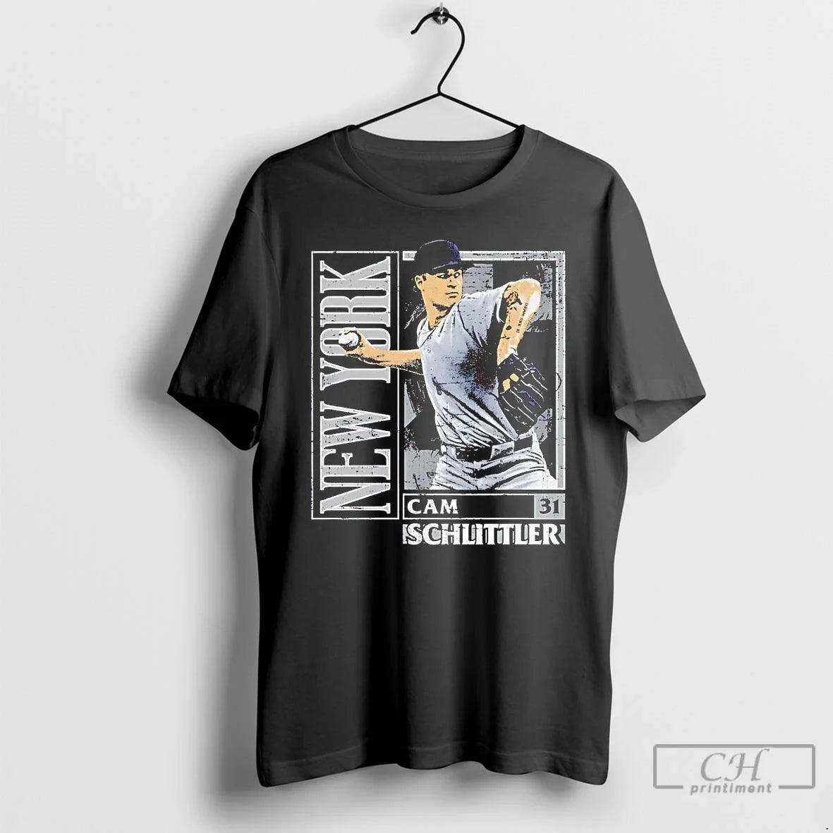 Premium Cam Schlittler Pitching New York Yankees Card - Adult & Kids T-Shirts, Sweatshirts & Hoodies apparel design preview 1