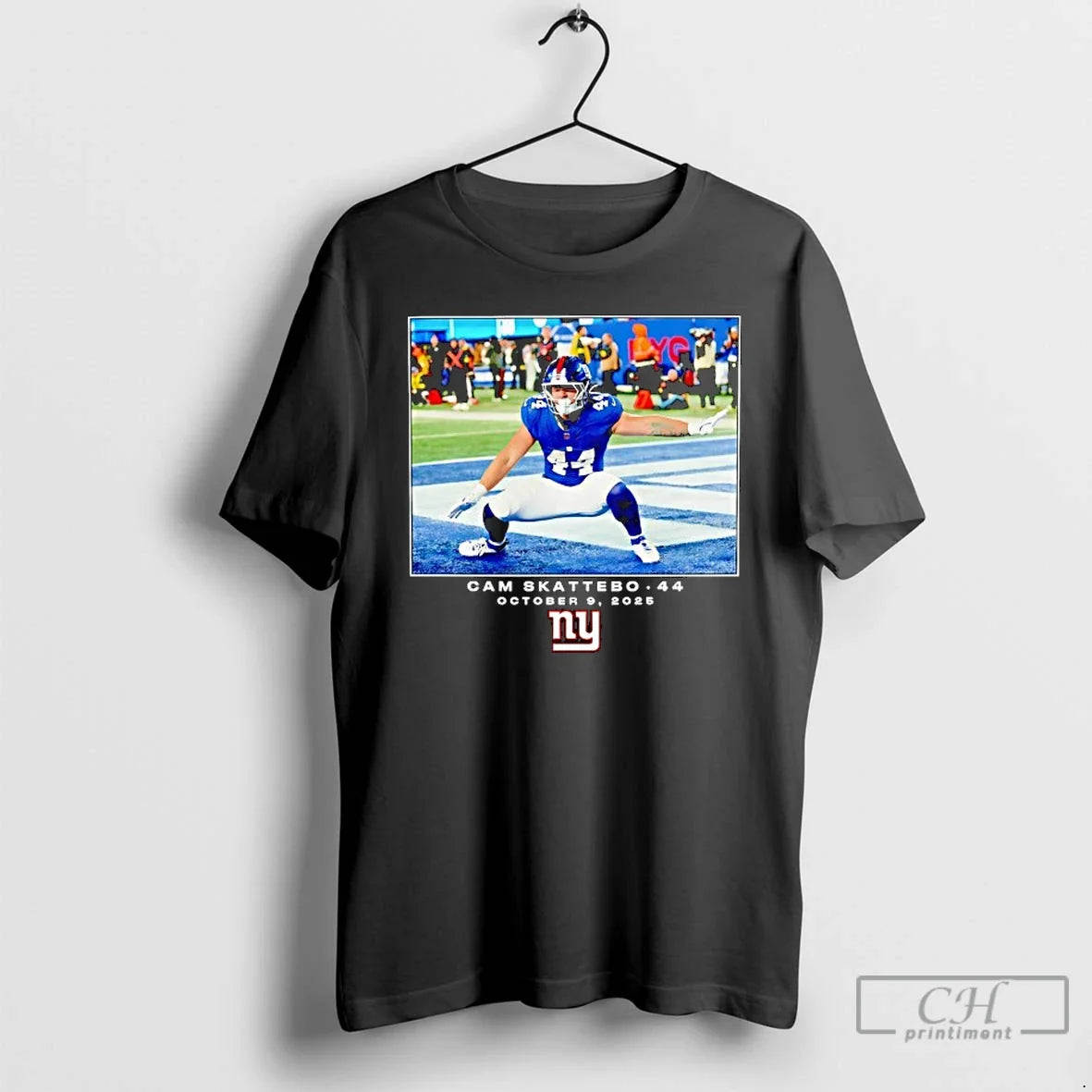 Premium Cam Skattebo New York Giants Football 2025 - Adult & Kids T-Shirts, Sweatshirts & Hoodies apparel design preview 1