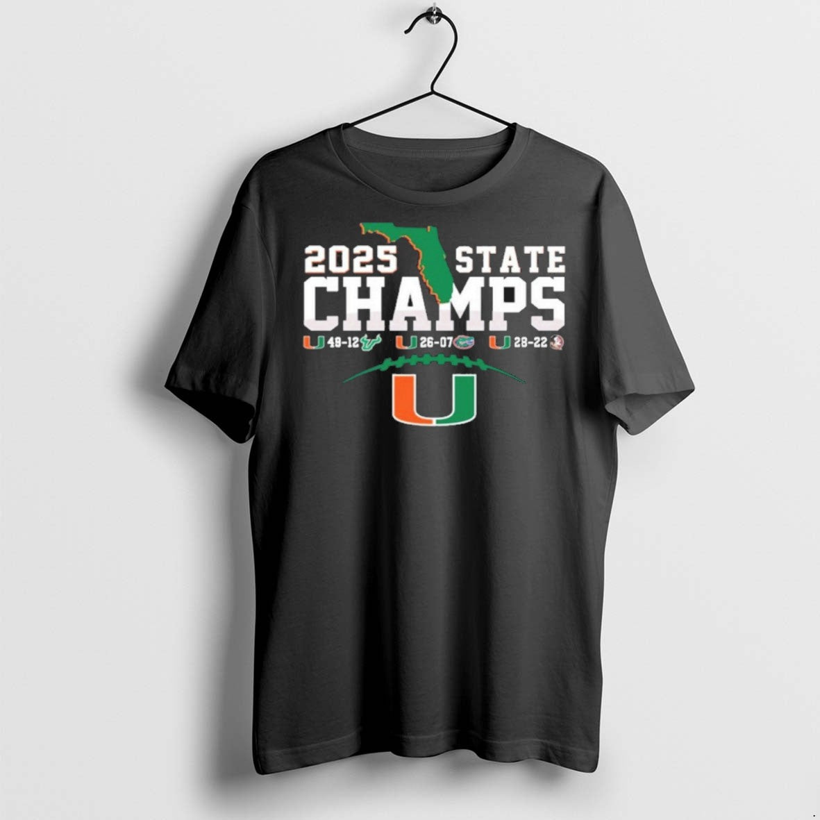 Premium Canes 2025 State Champions Score - Adult & Kids T-Shirts, Sweatshirts & Hoodies apparel design preview 1