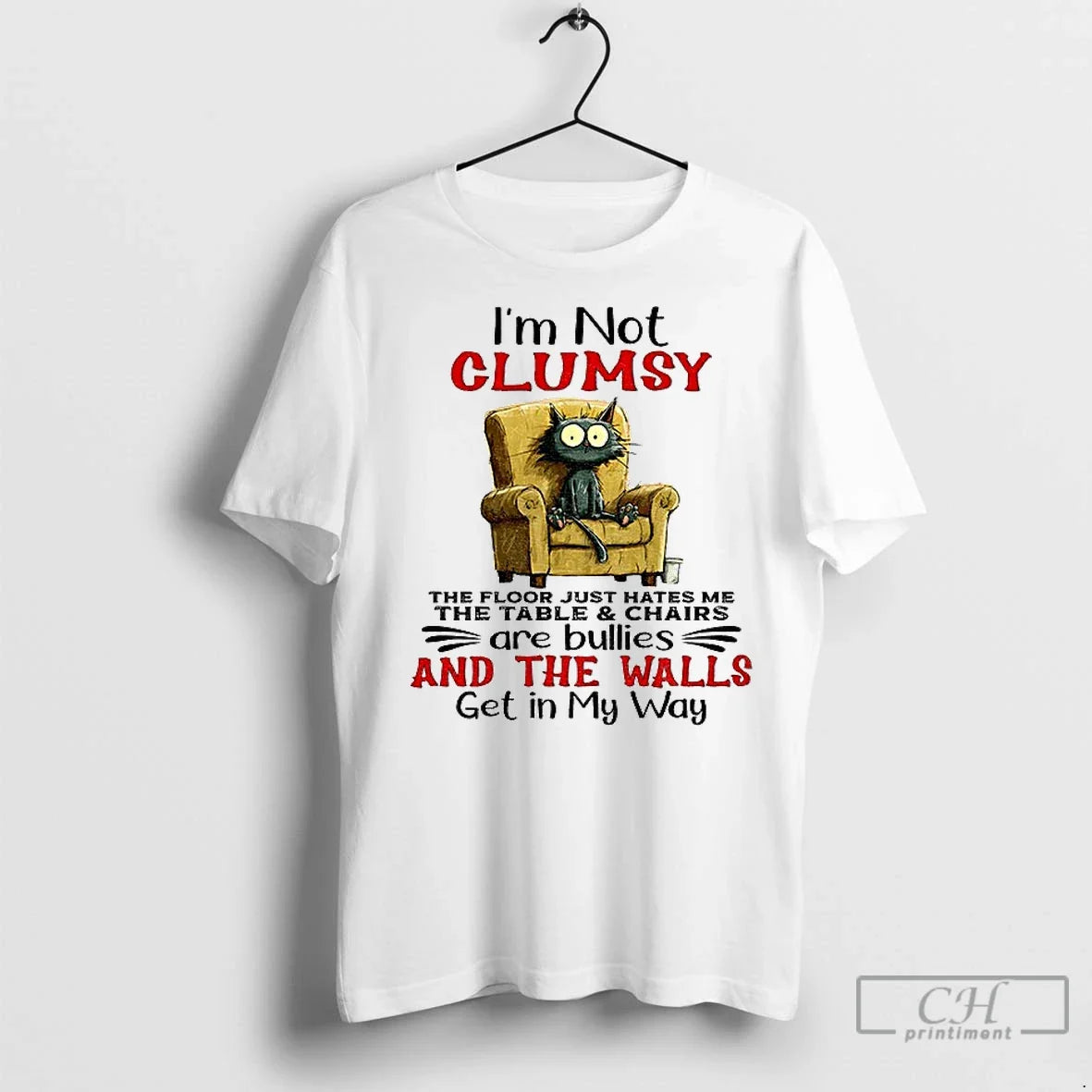 Premium Cat Im Not Clumsy The Floor Just Hates Me - Adult & Kids T-Shirts, Sweatshirts & Hoodies apparel design preview 1
