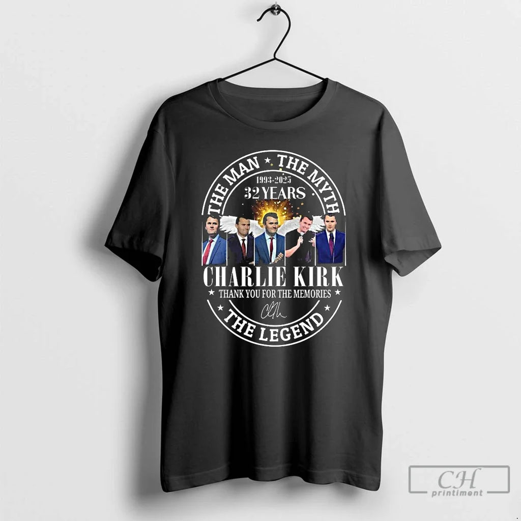 Premium Charlie Kirk The Man Myth Legend 1993 2025 32 - Adult & Kids T-Shirts, Sweatshirts & Hoodies apparel design preview 1